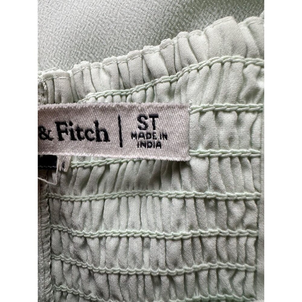 A&F Corset Style Mini Dress Women ST Sage Green Sweetheart Smocked coquette - Picture 6 of 9